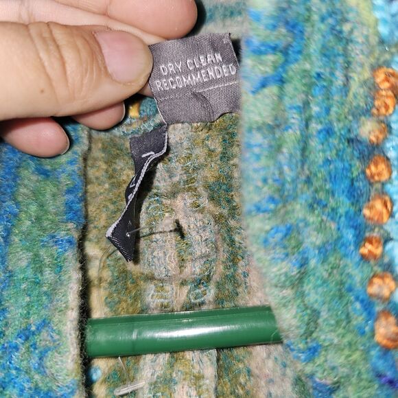 Anu Girls Unique Embroidered Jacket Size Large 100% Wool Colorful Wearable Art - Picture 9 of 16